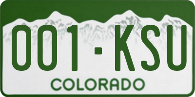 CO license plate 001KSU