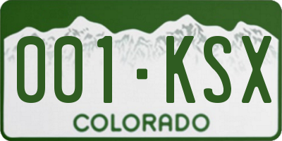 CO license plate 001KSX