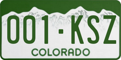 CO license plate 001KSZ