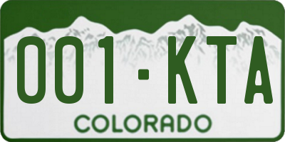 CO license plate 001KTA