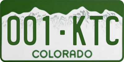 CO license plate 001KTC