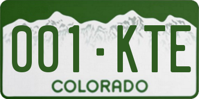 CO license plate 001KTE