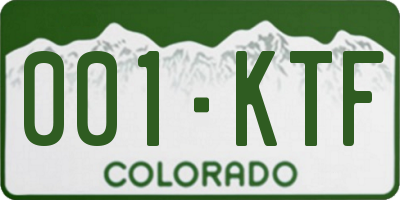 CO license plate 001KTF