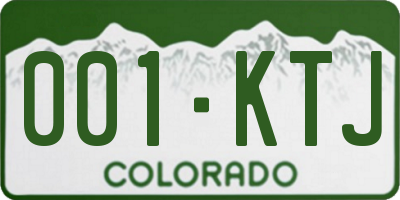 CO license plate 001KTJ