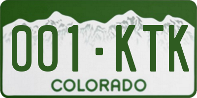 CO license plate 001KTK