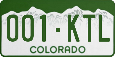 CO license plate 001KTL