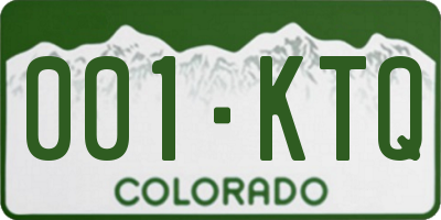 CO license plate 001KTQ