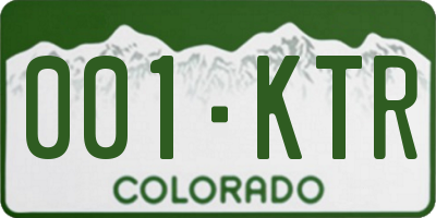 CO license plate 001KTR