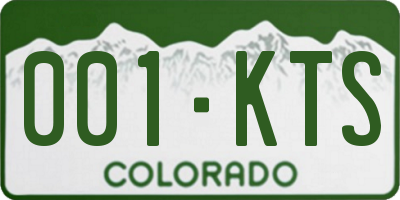 CO license plate 001KTS