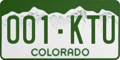 CO license plate 001KTU