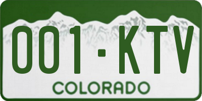 CO license plate 001KTV