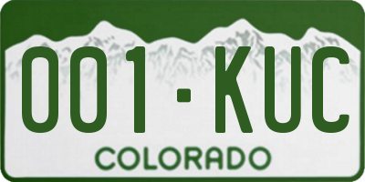 CO license plate 001KUC