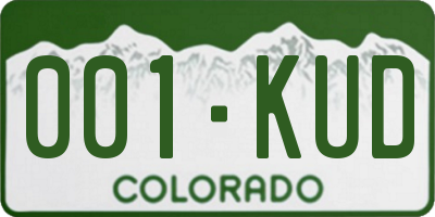 CO license plate 001KUD