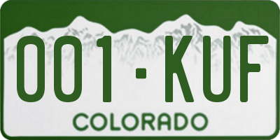 CO license plate 001KUF