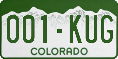 CO license plate 001KUG