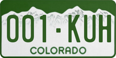 CO license plate 001KUH