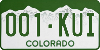 CO license plate 001KUI