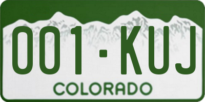 CO license plate 001KUJ