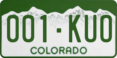 CO license plate 001KUO