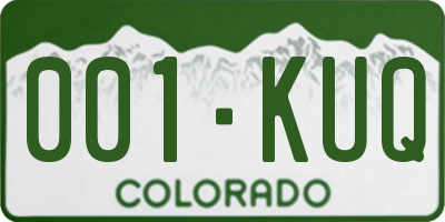 CO license plate 001KUQ