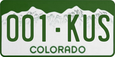 CO license plate 001KUS