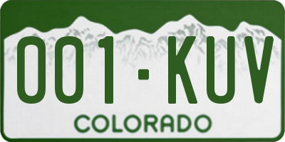 CO license plate 001KUV