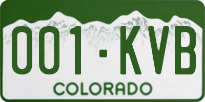 CO license plate 001KVB