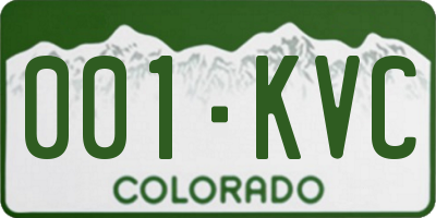 CO license plate 001KVC