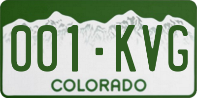 CO license plate 001KVG