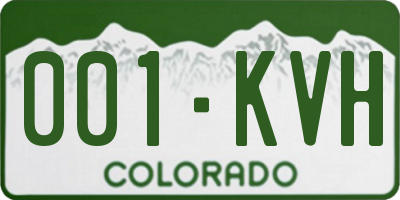 CO license plate 001KVH