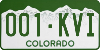 CO license plate 001KVI