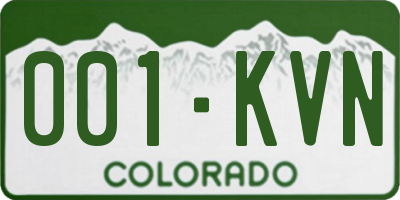 CO license plate 001KVN