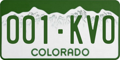 CO license plate 001KVO