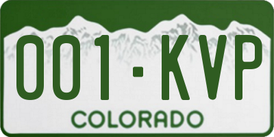 CO license plate 001KVP