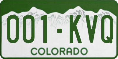 CO license plate 001KVQ