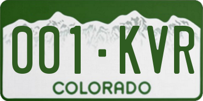 CO license plate 001KVR