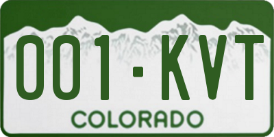 CO license plate 001KVT