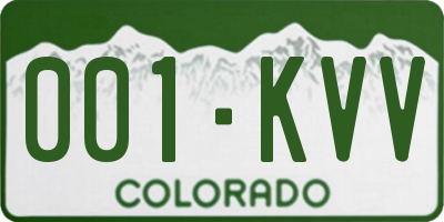 CO license plate 001KVV