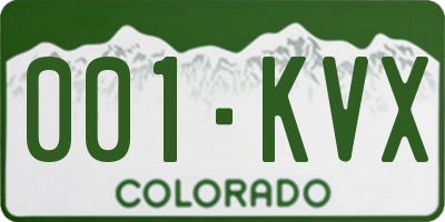 CO license plate 001KVX