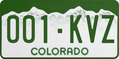 CO license plate 001KVZ