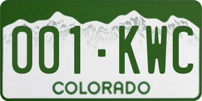 CO license plate 001KWC