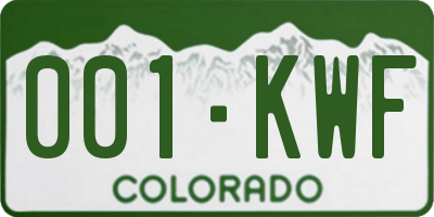 CO license plate 001KWF