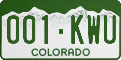 CO license plate 001KWU