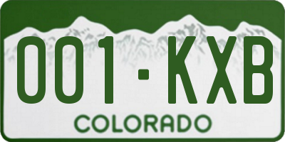 CO license plate 001KXB