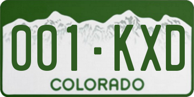 CO license plate 001KXD