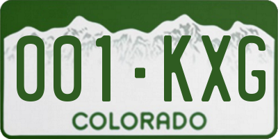 CO license plate 001KXG