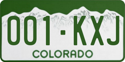 CO license plate 001KXJ