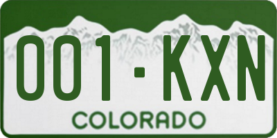 CO license plate 001KXN