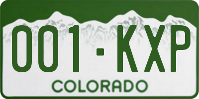 CO license plate 001KXP