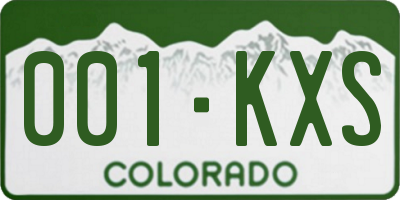 CO license plate 001KXS